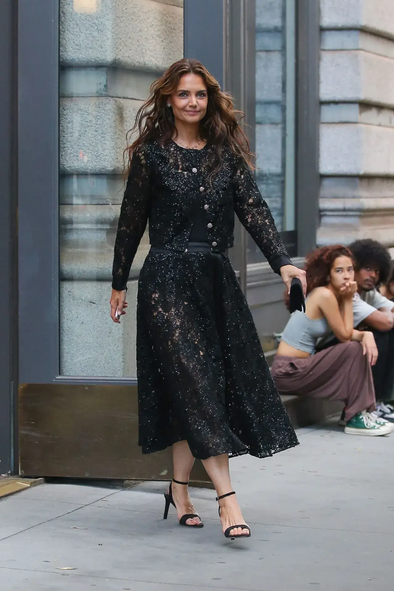 KATIE HOLMES SEEN IN A STUNNING BLACK DRESS IN NEW YORK CITY STREETS 6